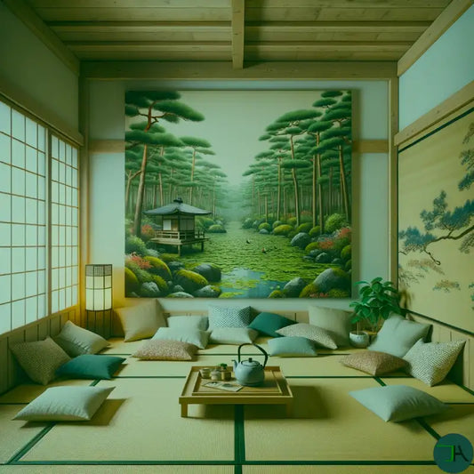 Enchant Your Spaces with Japanese Swamp Pine Forest Painting