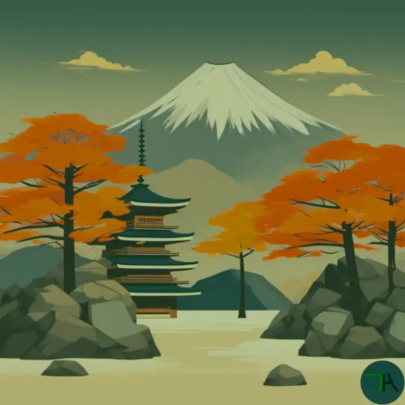 Incorporating Serenity into Your Space with Chikara Decor - Chikara Houses - Art Japanese Autumn amazing colors of the nature with mount Fuji