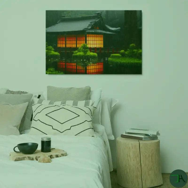 Explore the Mystical Rainforest 🌿 - Japanese House Metal Frame Art - Serene Rainforest Reflections - Japanese House Metal Frame Art