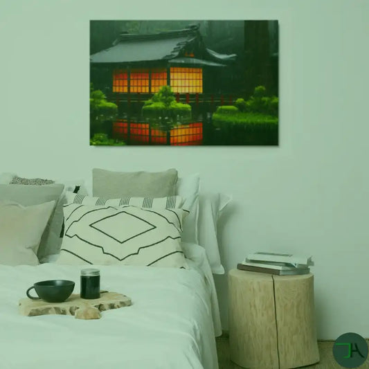 Explore the Mystical Rainforest 🌿 - Japanese House Metal Frame Art - Serene Rainforest Reflections - Japanese House Metal Frame Art