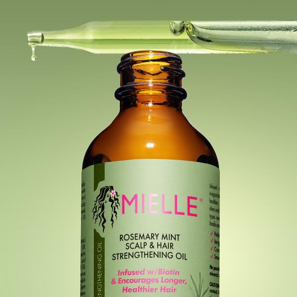 Mielle Organics Rosemary Mint Scalp & Hair Strengthening Oil for All Hair Types, 2 Ounce another drop