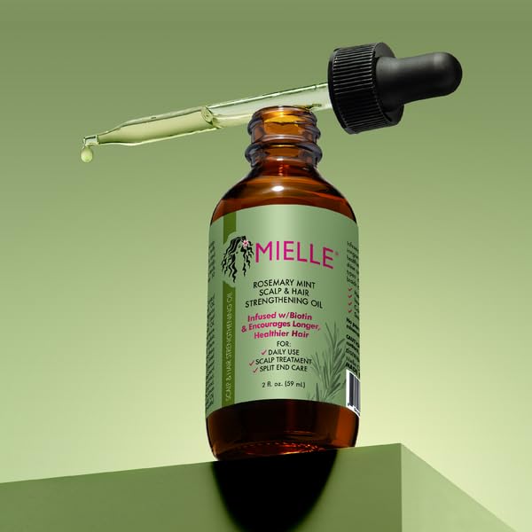 Mielle Organics Rosemary Mint Scalp & Hair Strengthening Oil for All Hair Types, 2 Ounce drop