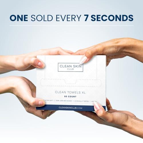 Clean Skin Club Clean Towels XL, 100% USDA Biobased Face Towel, Disposable Face Towelette, Makeup Remover Dry Wipes, Ultra Soft, 50 Ct, 1 Pack you want