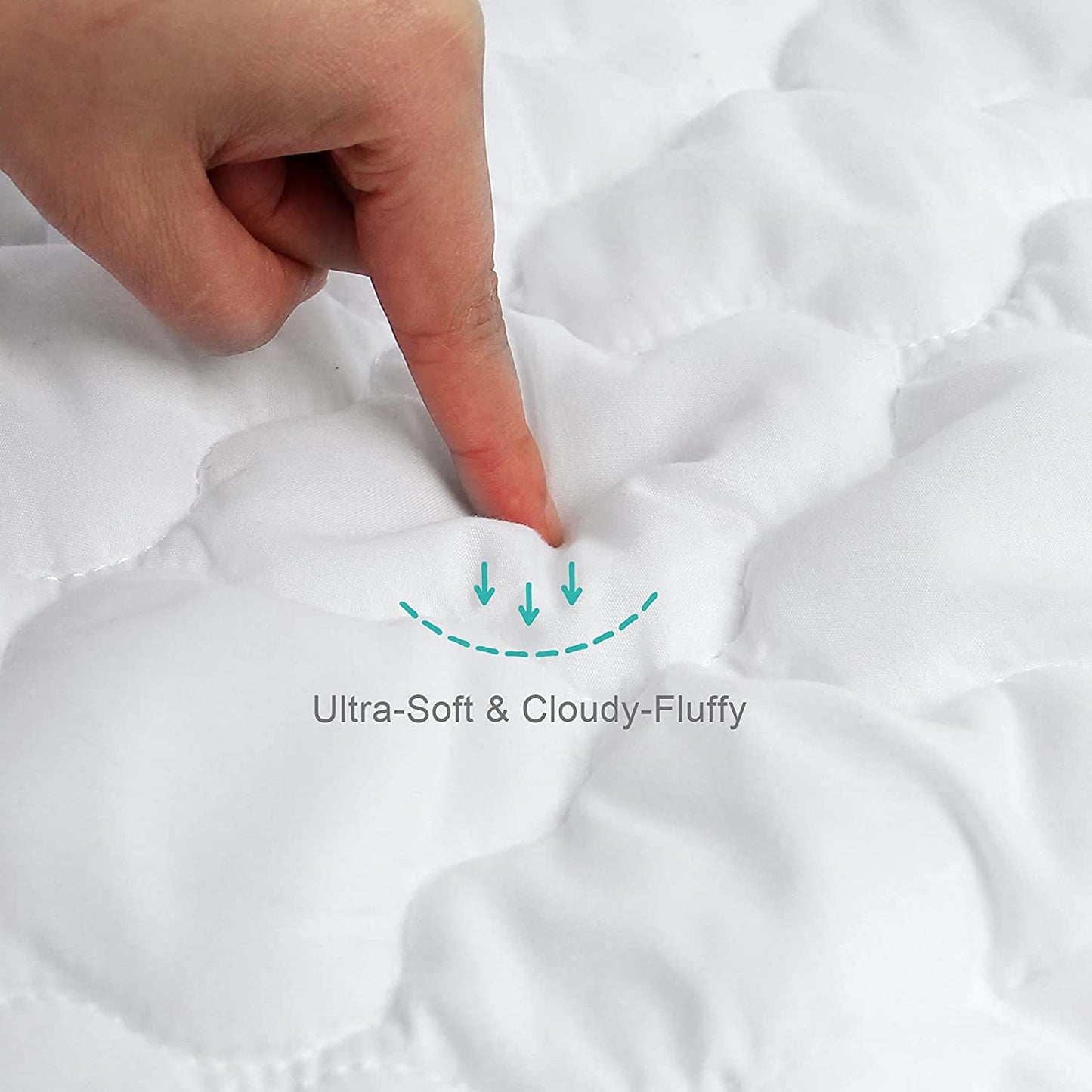 Crib Mattress Protector Waterproof & Noiseless Crib Mattress Pad Cover, Skin Friendly & Breathable & Machine Wash 100% Absorbent Crib Toddler Mattress Protector, (Quilted Improved Thickness) touch