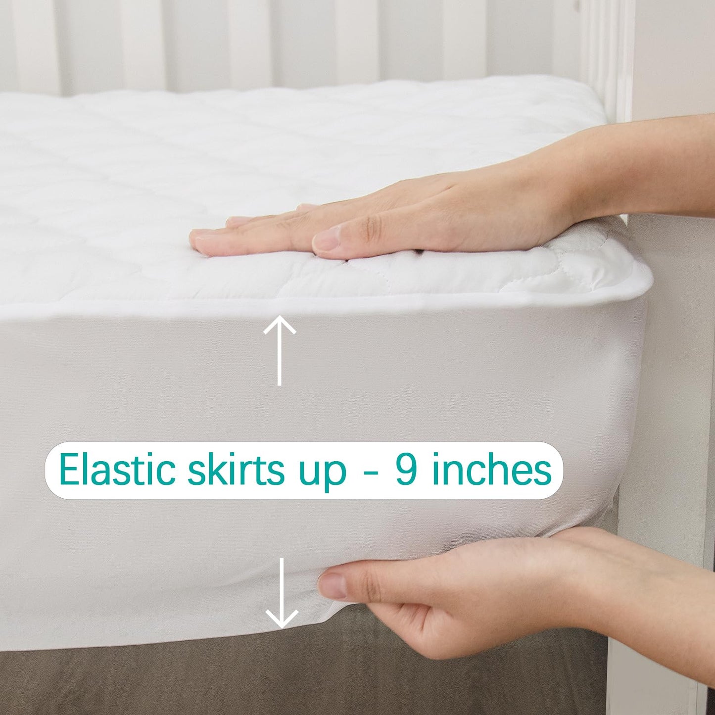 Crib Mattress Protector Waterproof & Noiseless Crib Mattress Pad Cover, Skin Friendly & Breathable & Machine Wash 100% Absorbent Crib Toddler Mattress Protector, (Quilted Improved Thickness) size