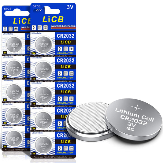 LiCB CR2032 3V Lithium Battery 10-Pack
