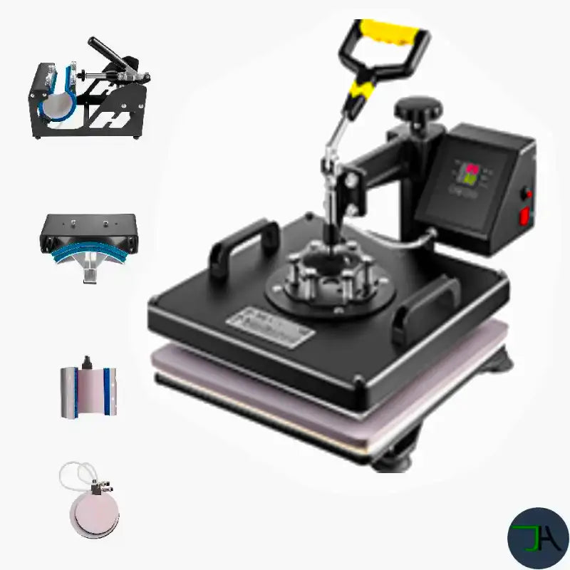 Combo Heat Press Machine 6 in Multifunctional Sublimation Printer Transfer for Mug Hat Plate T-Shirt - 15x15