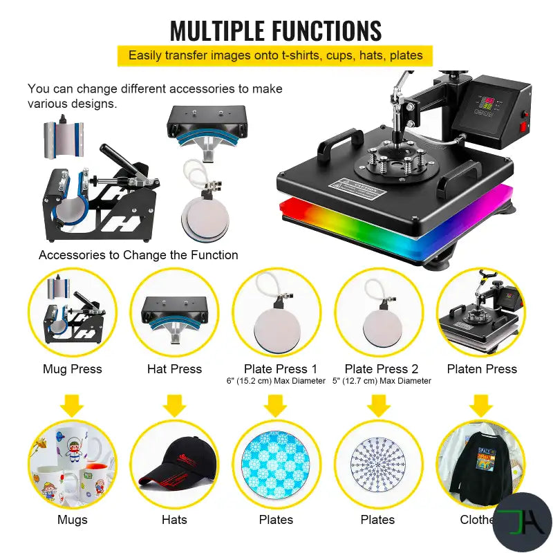 Combo Heat Press Machine 6 in Multifunctional Sublimation Printer Transfer for Mug Hat Plate T-Shirt - product show 2