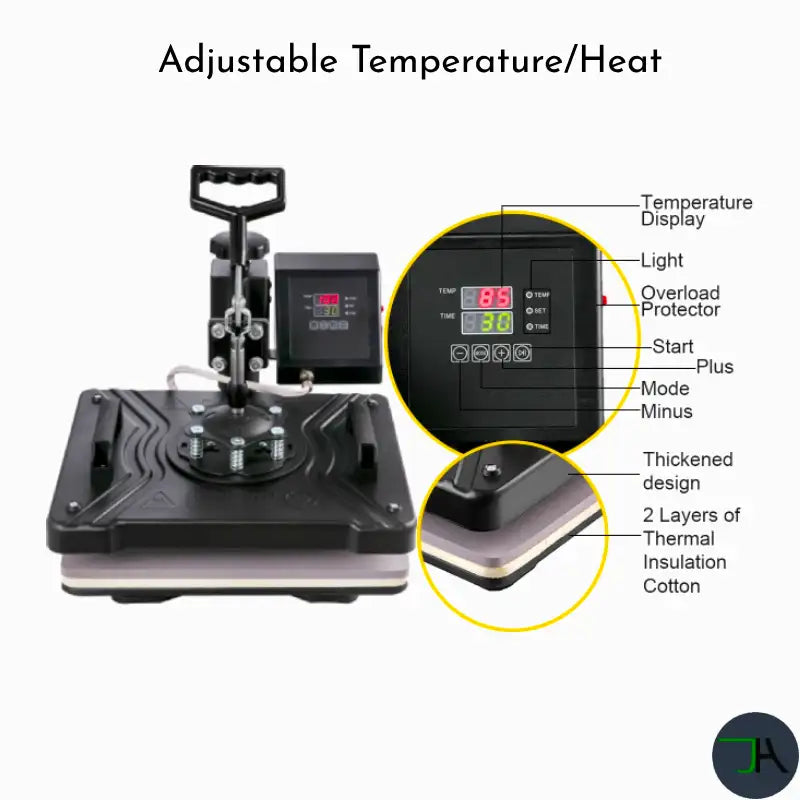 Combo Heat Press Machine 6 in Multifunctional Sublimation Printer Transfer for Mug Hat Plate T-Shirt -  adjustable temperature