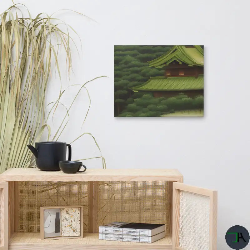 Architecture Harmony Nature Japanese House Canvas Art 16x20