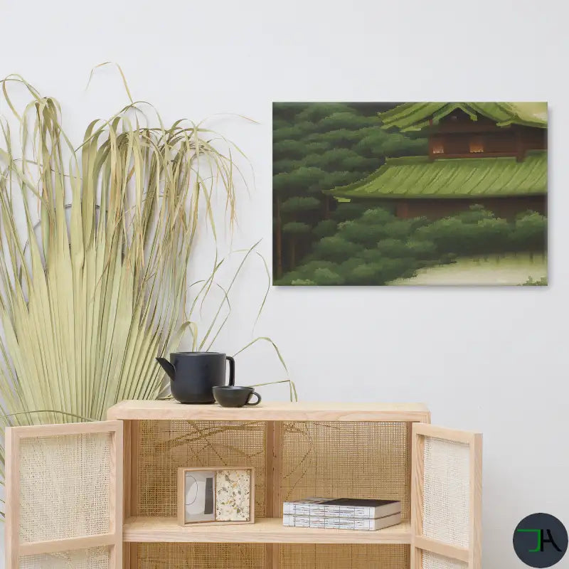 Architecture Harmony Nature Japanese House Canvas Art 24x36