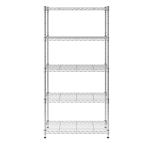 Steel Wire Shelving Rack Commercial Grade Adjustable 5-Tier