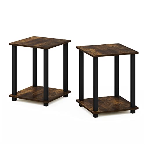 End Table Set 2 Pack Amber Pine/Black