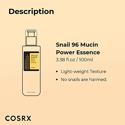 Snail Mucin 96% Power Repairing Essence Hydrating Serum for Face with Snail Secretion