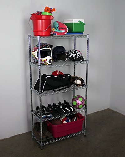 Steel Wire Shelving Rack Commercial Grade Adjustable 5-Tier