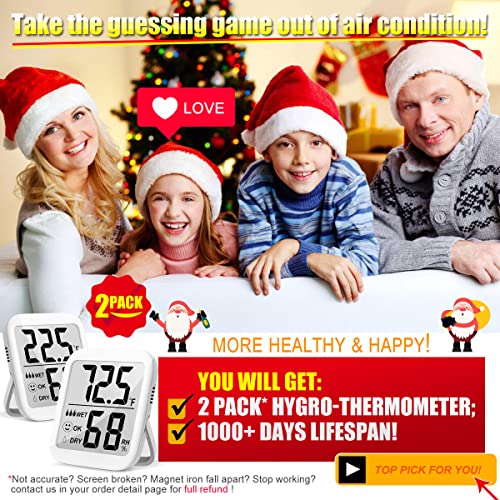 Humidity Gauge Monitor with Dual Sensors Hygrometer