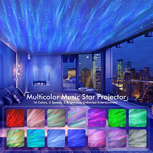 Projecteur d'étoiles au plafond White Noise Aurora