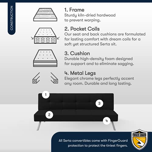 Sofa Bed Convertible Black