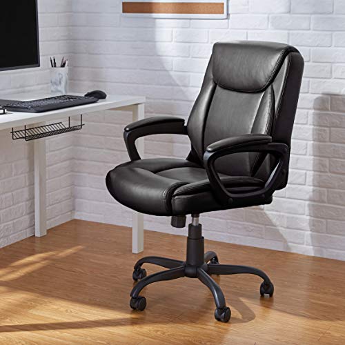Chaise de bureau pour ordinateur de bureau avec accoudoir - Noir