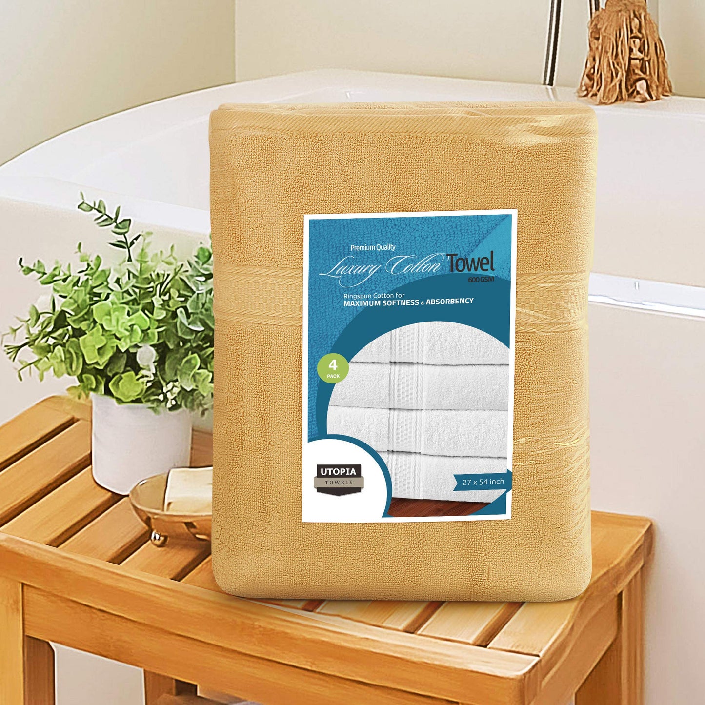 Bath Towels Soft Premium Set Beige