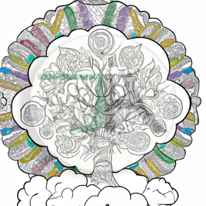 Coloring Pages for Adults & Kids - Diverse Themes for Stress Relief and Relaxation chikara houses tree on clouds