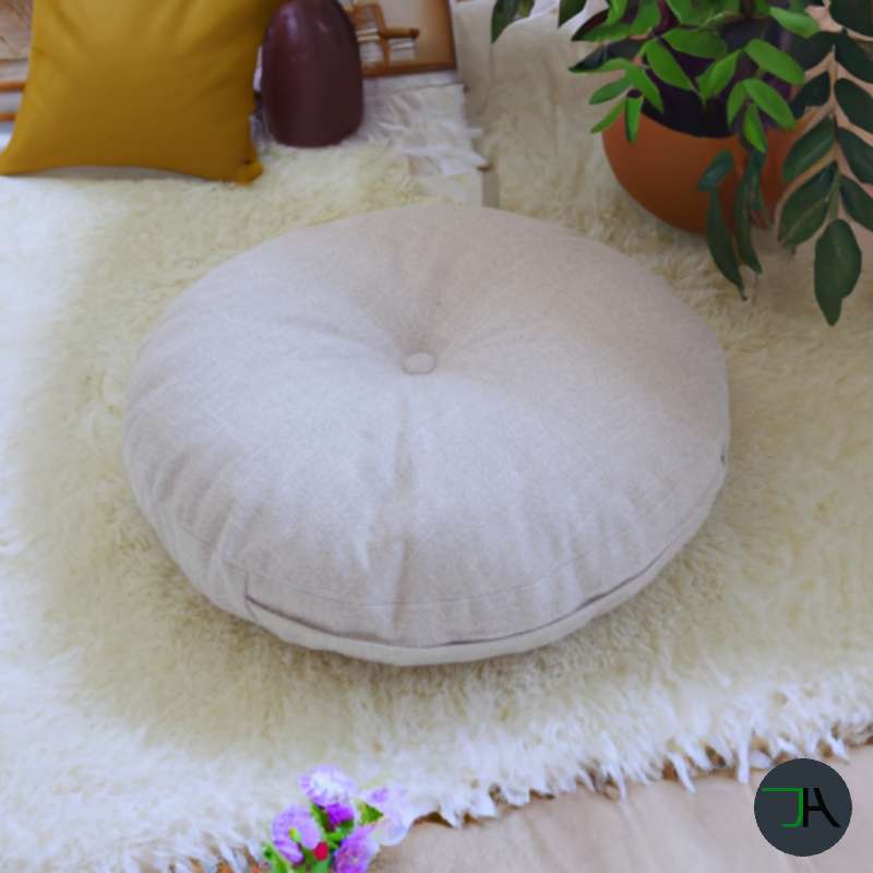 Chikara ZenComfort Tatami - 70cm Japanese Tatami Floor Cushion with Washable Cover white