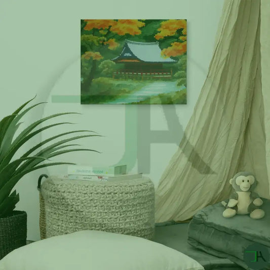 Immerse Yourself in Tranquility with our Japanese Stilt Mountain House Canvas - Chikara Houses