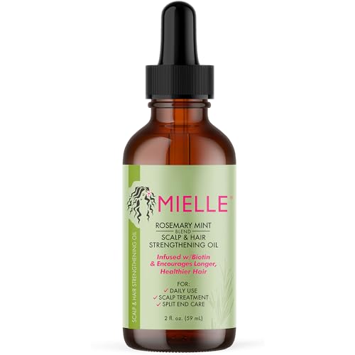 Mielle Organics Rosemary Mint Scalp &amp; Hair Strengthening Oil for All Hair Types, 2 Ounce bottle