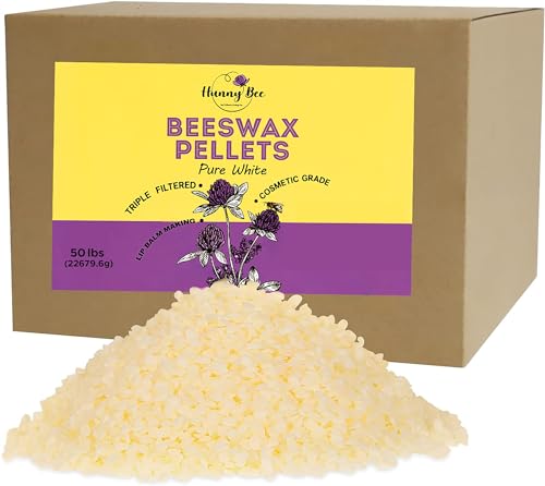 Trifecta Living Co.'s Beeswax Pellets 50LB - 100% Pure Bees Wax Perfect for DIY Candles, Skincare, and More! Discover The Creative Possibilities with Our Versatile Beeswax Pellets (Pure White, 50 LB)