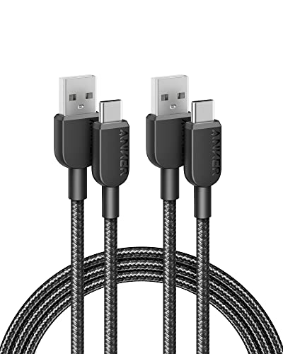 Anker USB C Charger Cable [2 Pack, 6ft], 310 Type C Charger Cable Fast Charging, Braided USB A to USB C Cable for Samsung Galaxy Note 10 Note 9/S10+ S10, LG V30 (USB 2.0, Black) details