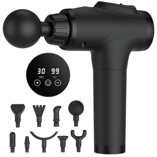 APHERMA Massage Gun, Muscle Massage Gun for Athletes Handheld Electric Deep Tissue Back Massager, Percussion Massage Device for Pain Relief with 30 Speed Levels 9 Heads presentationAPHERMA Massage Machine, Muscle Massage Machine for Athletes Handheld Electric Deep Tissue Back Massager, Percussion Massage Device for Pain Relief with 30 Speed Levels 9 Heads