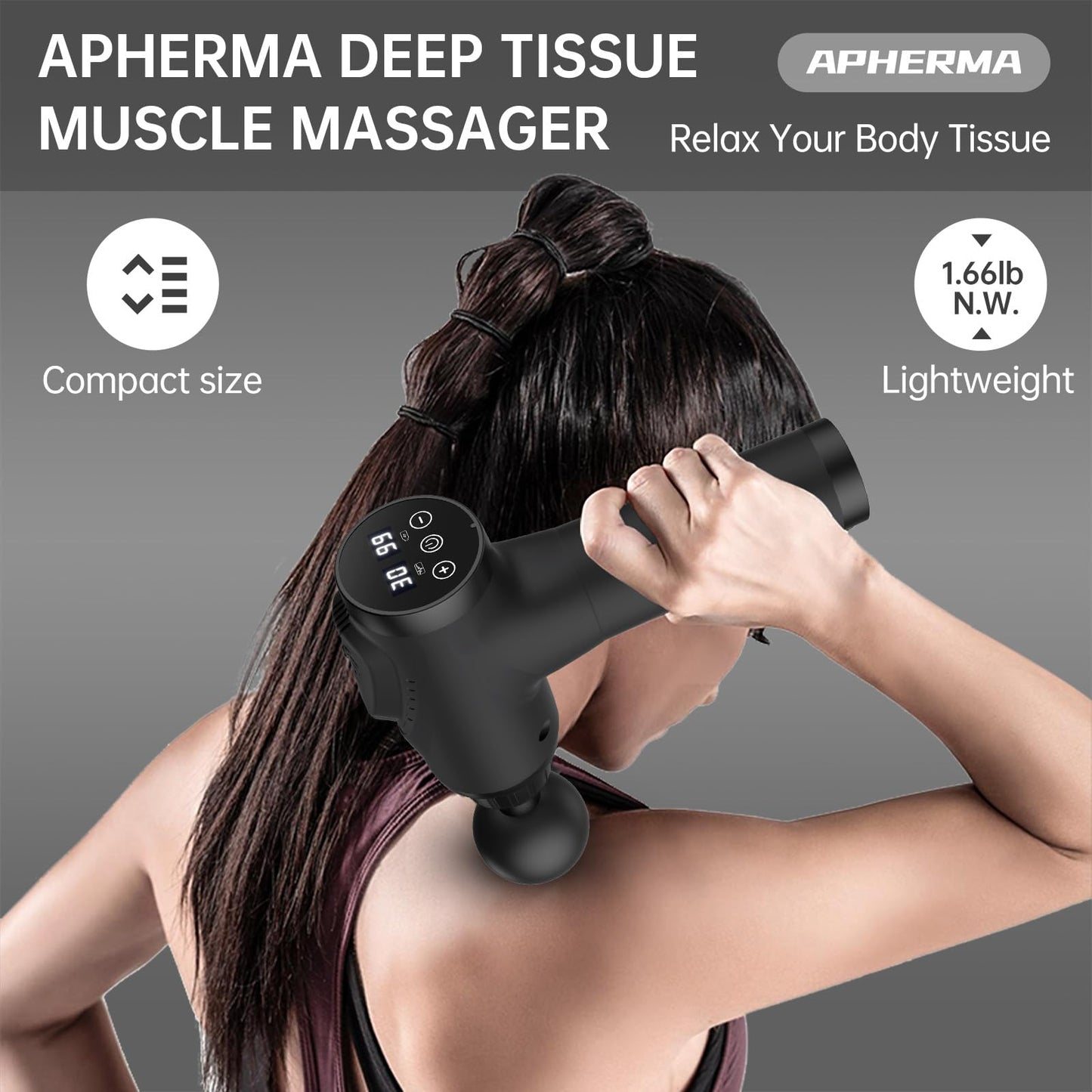APHERMA Massage Gun, Muscle Massage Gun for Athletes Handheld Electric Deep Tissue Back Massager, Percussion Massage Device for Pain Relief with 30 Speed Levels 9 Heads back massageAPHERMA Massage Machine, Muscle Massage Machine for Athletes Handheld Electric Deep Tissue Back Massager, Percussion Massage Device for Pain Relief with 30 Speed Levels 9 Heads back massage