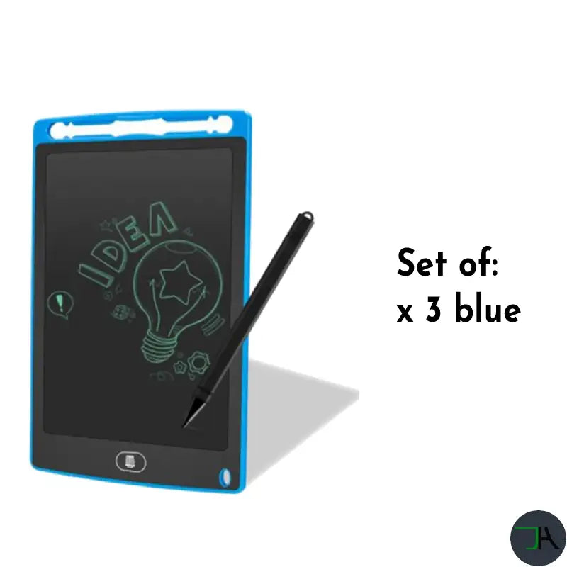 Chikara Houses LCD Writing Board - Reusable Children's Drawing Pad x3 blue