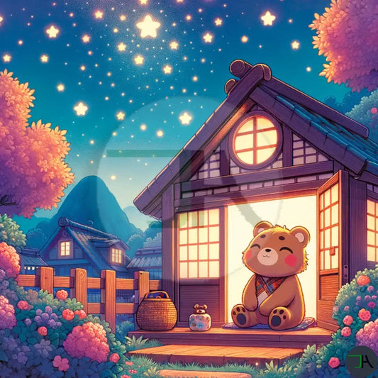Chikara's Night Sky - Bonus Activity Notebook and Coloring Images amazing stars in the sky happy cute bear
