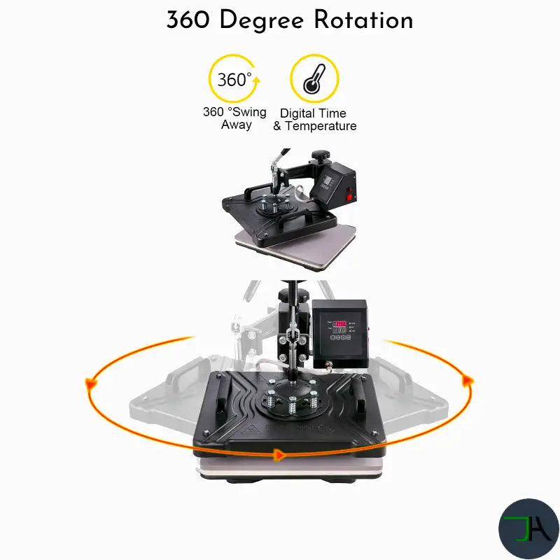 Combo Heat Press Machine 6 in Multifunctional Sublimation Printer Transfer for Mug Hat Plate T-Shirt - 360 degree rotation