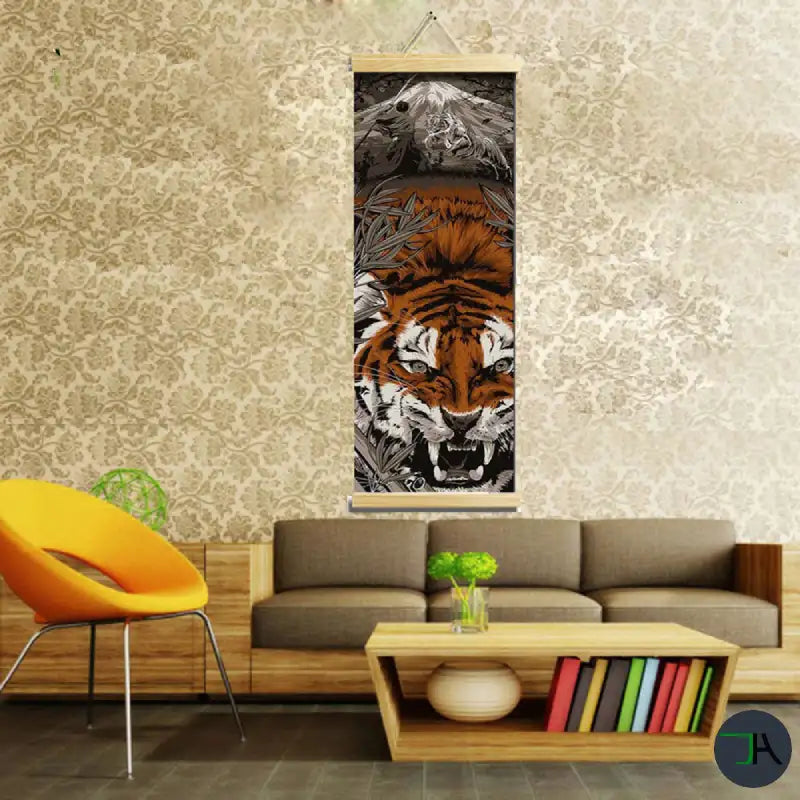Japanese-style Tiger Painting: Add a Touch of Culture to Your Home Decor Chikara Houses  Art room