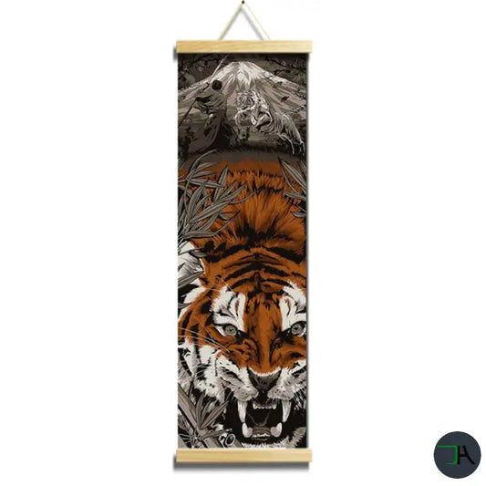Japanese-style Tiger Painting: Add a Touch of Culture to Your Home Decor Chikara Houses Display