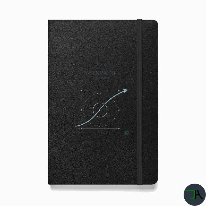 Black notebook with 'Zenpath' branding on a white background