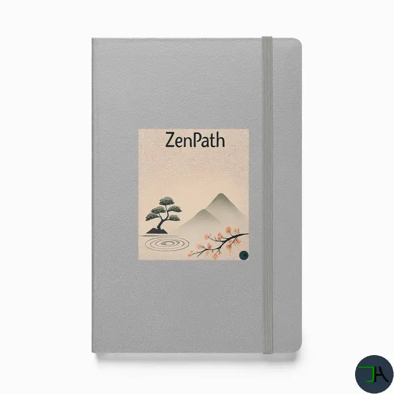 Gray notebook with 'ZenPath' design on a white background