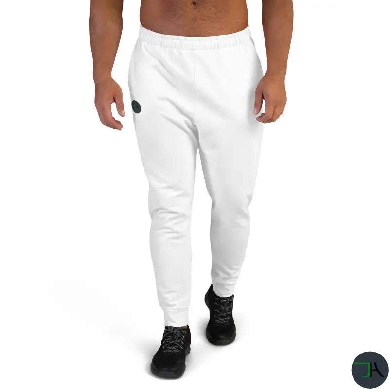 Chikara Men's White Joggers: Ultimate Comfort and Style for Workouts and Lounging- Chikara Houses - front