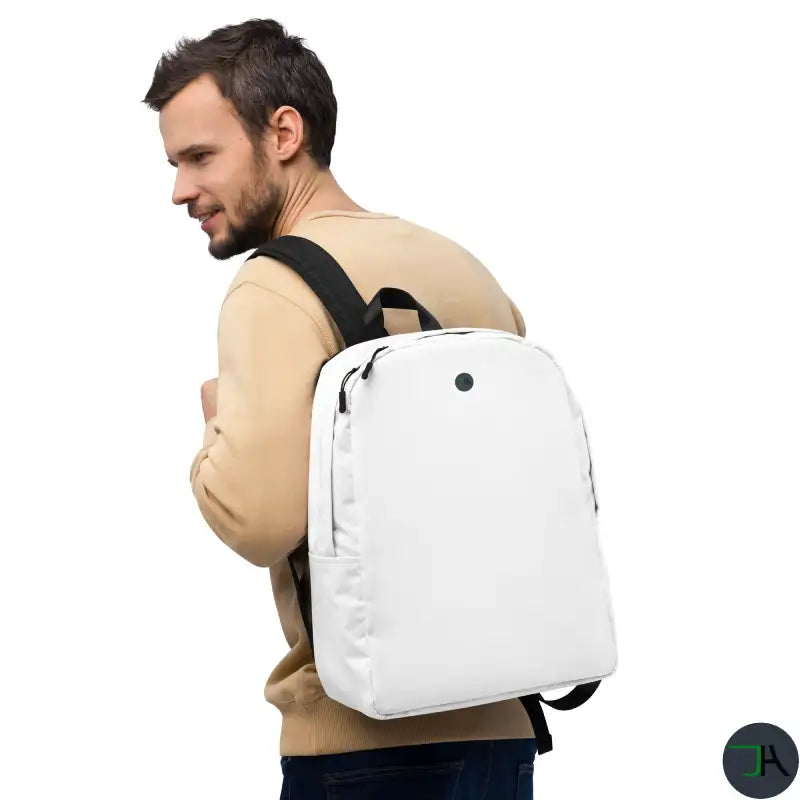 Chikara White Backpack: Minimalist Style, Spacious & Durable - Ideal for Women and Men, with Laptop Space men
