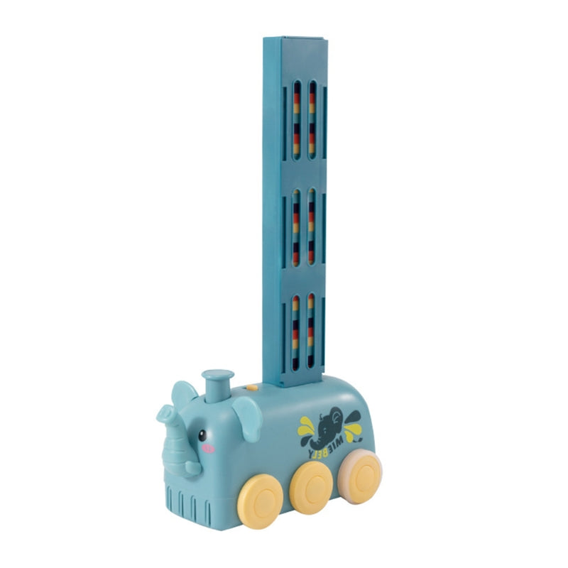 Magical Domino Train Toy Set | Brain Development, Stacking Blocks, Electric, Fun for Kids blue elephant