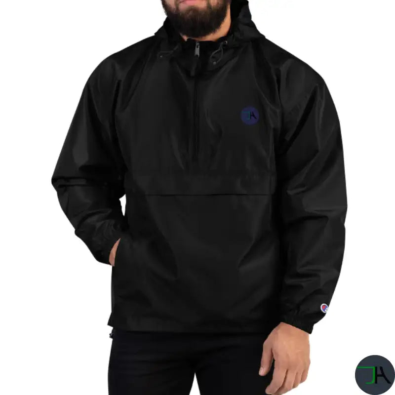 Chikara Champion Packable Jacket - Black, Stylish, and Weather-Resistant