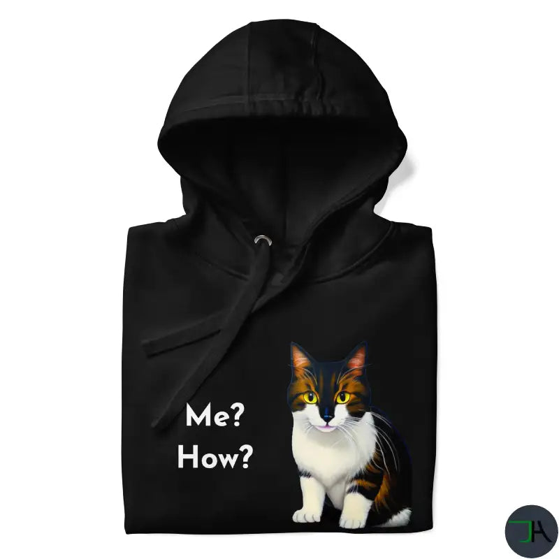 cat sweatshirt, cozy hoodie, funny humor apparel, cat lovers fashion, unisex hoodie, stylish clothing, hidden humor design, cozy and comfortable, unique cat design, fashion statement, sustainable fashion folded
