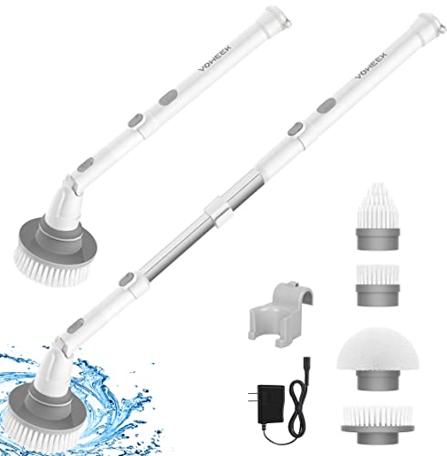 Electric Spin Scrubber Cordless with Adjustable Extension Arm for Shower, Bathroom, Tub, Tile, Floor cleaning