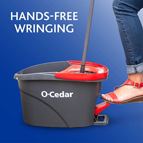 Bucket Floor Cleaning System, Red, Gray red grey white Chikara Houses hands free wringing
