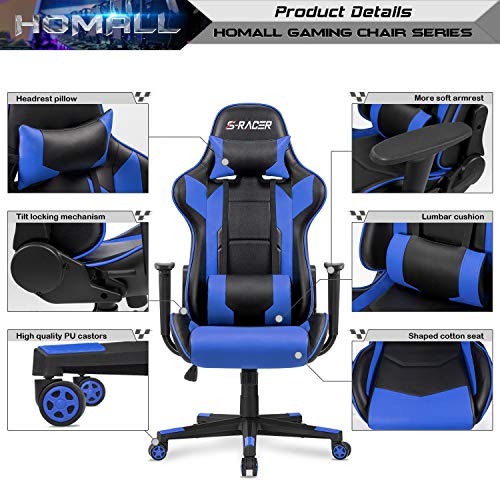 Gaming Chair Leather Ergonomic Adjustable