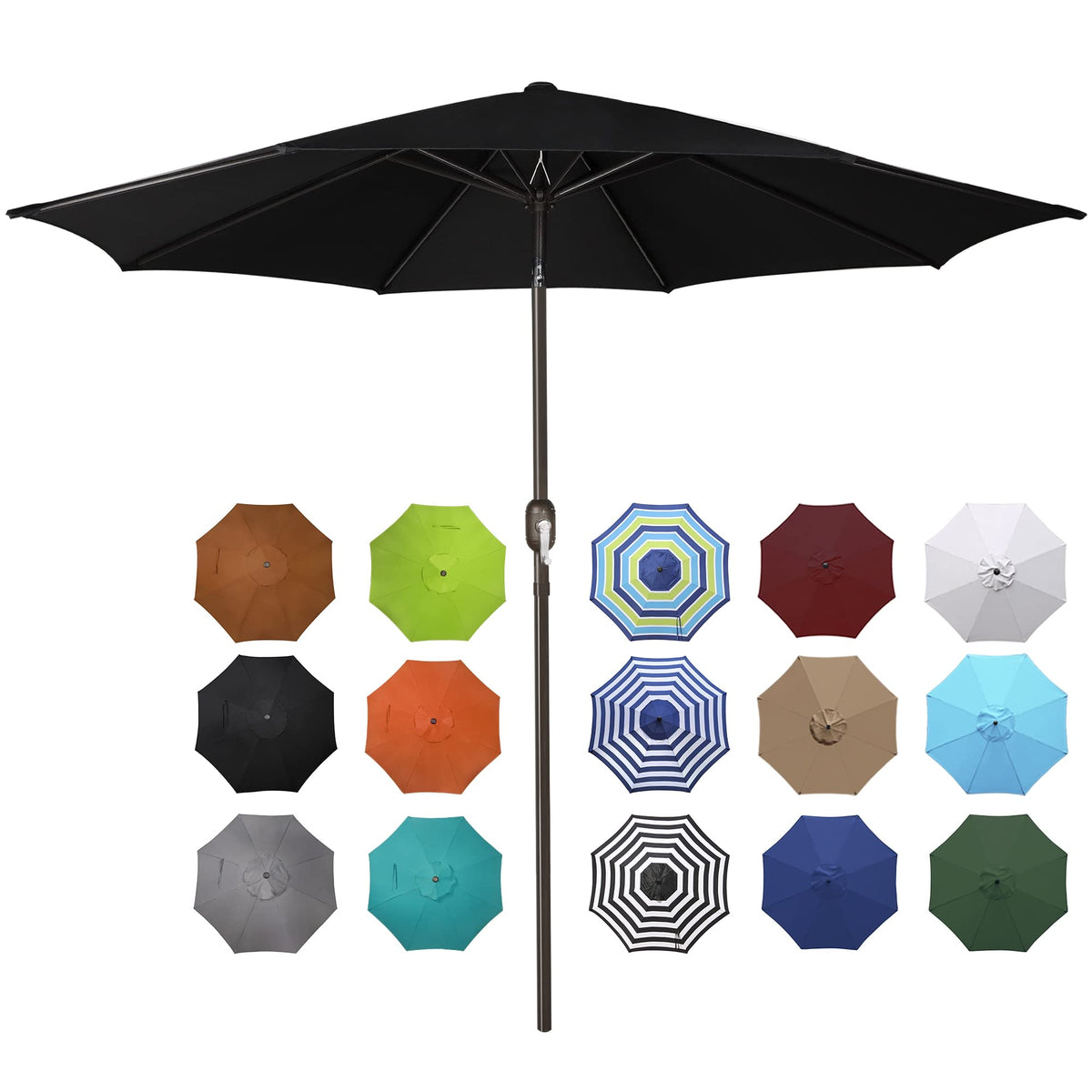 Patio Umbrella Striped with Push Button