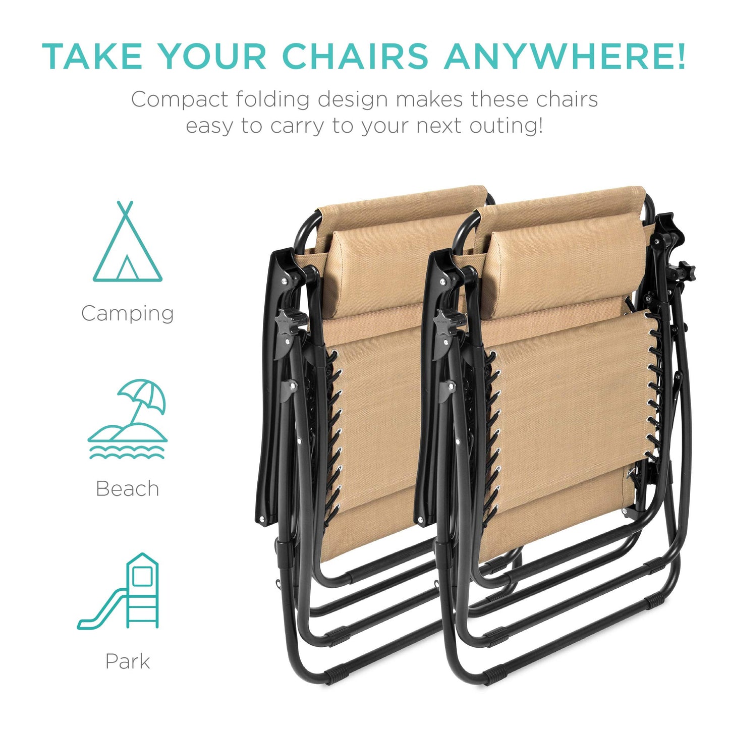 Ensemble de 2 fauteuils inclinables réglables pour chaise longue