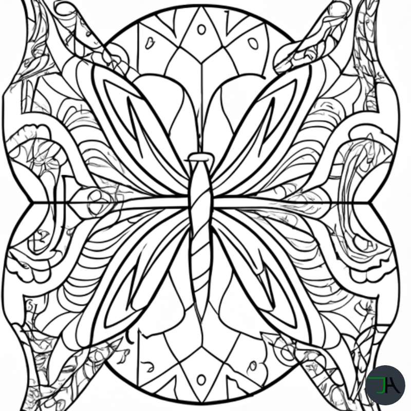 Coloring Pages for Adults and Kids - Theme Butterfly